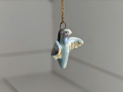 Ceramics Pigeon Pendant - Wings Out - Image 6