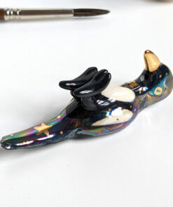 magpie porcelain brush rest chopstick rest
