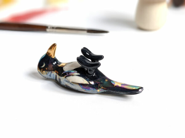 magpie porcelain brush rest chopstick rest