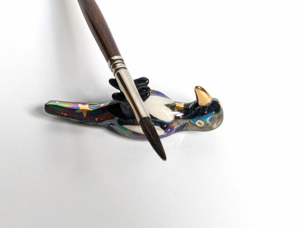 magpie porcelain brush rest chopstick rest