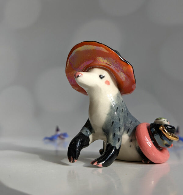 opossum witch figurine