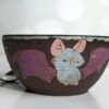 bat bowl black stoneware