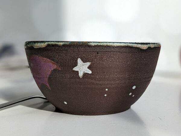 bat bowl black stoneware