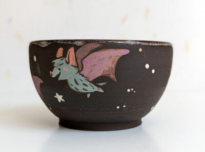 Bol en grès noir - 4 Chauve-Souris – Image 4