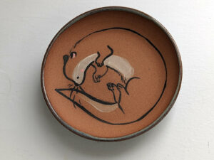 cute otter catch all red clay