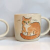 three cat portrait mugs