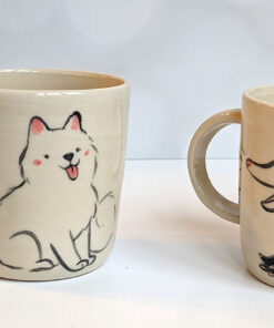 Opossum and Samoyed Mugs