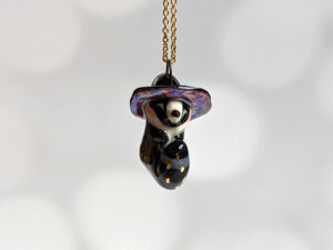 porcelain pendant witch hat raccoon