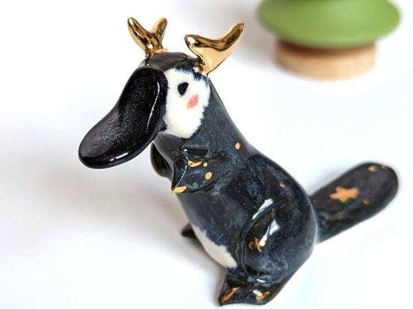 antlered platypus porcelain figurine