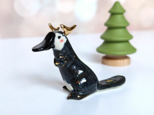 antlered platypus porcelain figurine