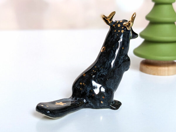 antlered platypus porcelain figurine