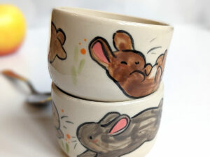 stoneware tumbler pygmy bunny