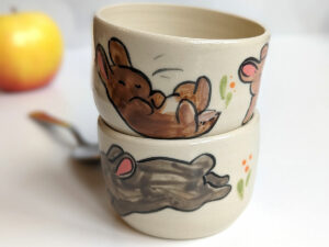 stoneware tumbler pygmy bunny