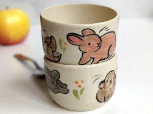 stoneware tumbler pygmy bunny