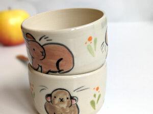 stoneware tumbler pygmy bunny