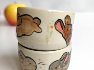 stoneware tumbler pygmy bunny