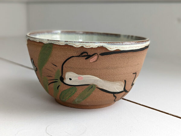 cute otter bowl handmade kness