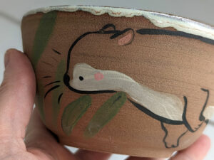 cute otter bowl handmade kness