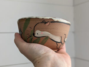 cute otter bowl handmade kness
