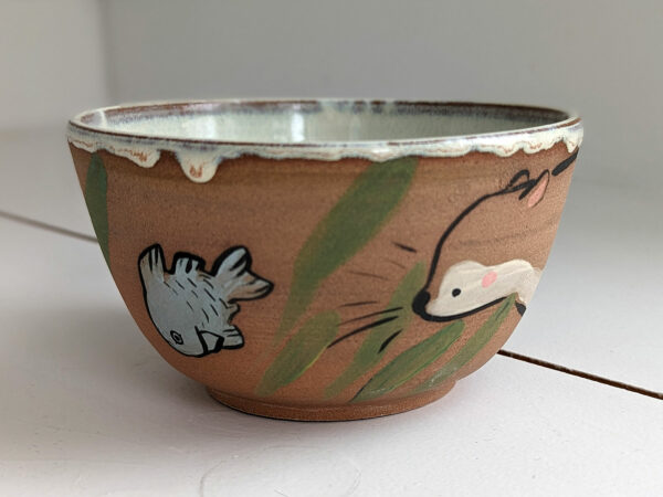 cute otter bowl handmade kness
