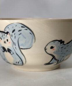 handmade bowl grey squirrels