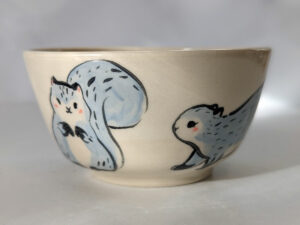 handmade bowl grey squirrels