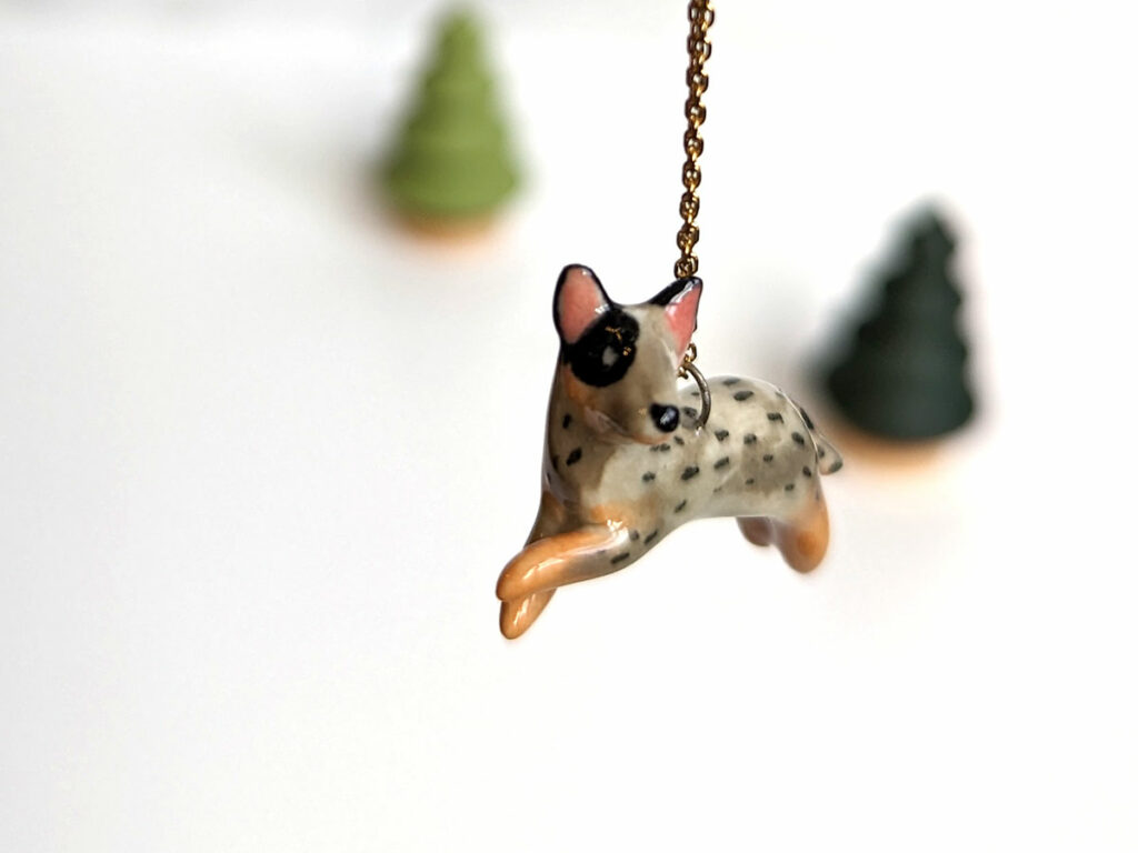 pet portrait necklace : a texas blue heeler dog portrait 