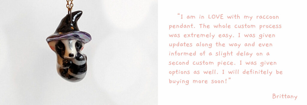 customer testimonial for a commissioned pendant 