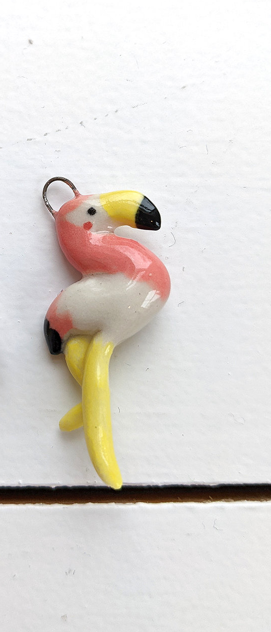 custom ceramics pendant flamingo