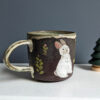 black stoneware mug BUNNY