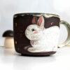 black stoneware mug BUNNY