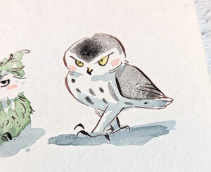 37 Owls Original Watercolor - Image 6