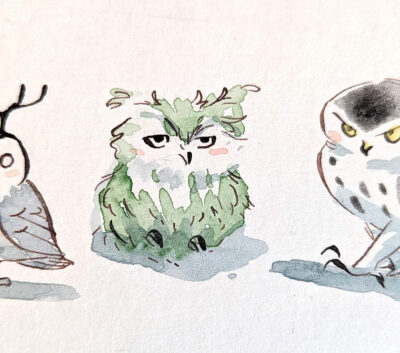 37 Owls Original Watercolor - Image 7