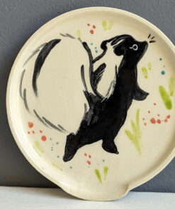 skunk spoon rest cute handmade kness