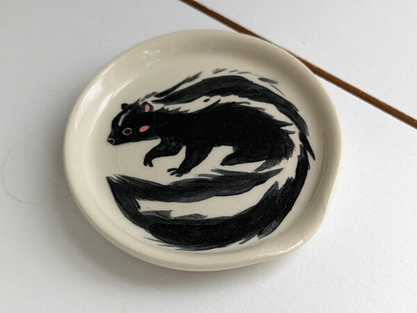 skunk spoon rest cute handmade kness