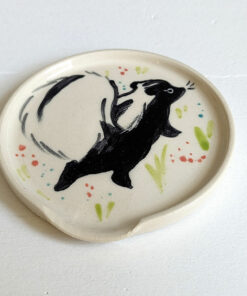 skunk spoon rest cute handmade kness