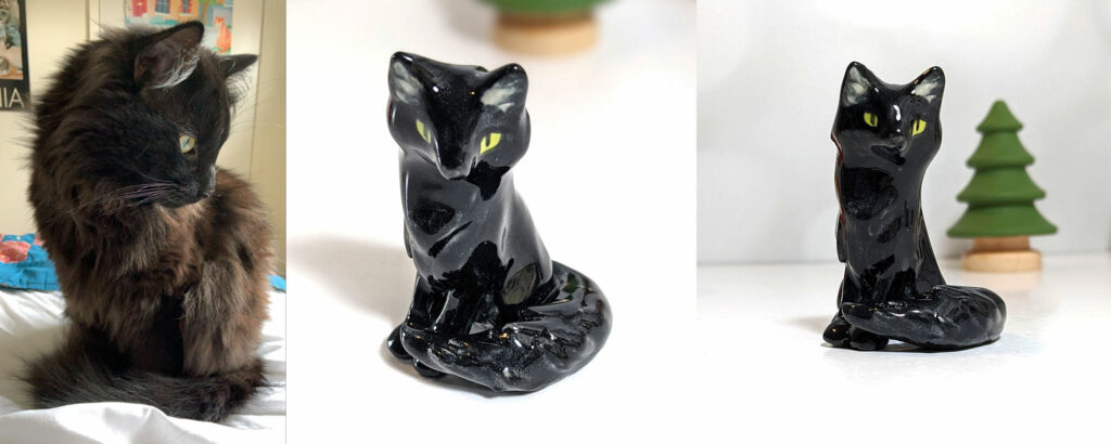 custom cat portrait figurine cute