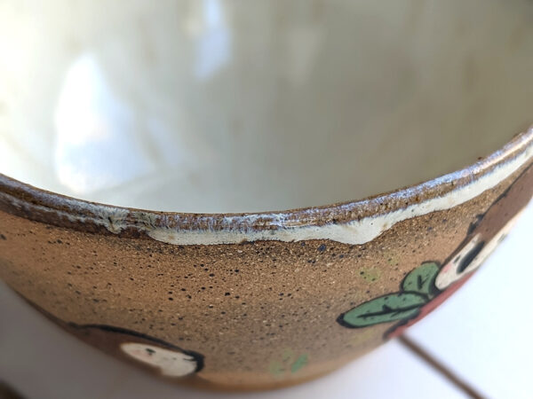 beaver carrying vegetables bowl handmade kness cute