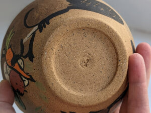 beaver carrying vegetables bowl handmade kness cute