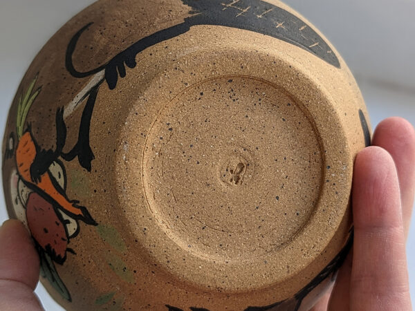 beaver carrying vegetables bowl handmade kness cute