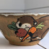 beaver carrying vegetables bowl handmade kness cute