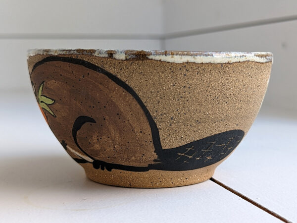 beaver carrying vegetables bowl handmade kness cute