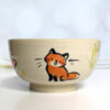 Fox family bowl handmade stoneware