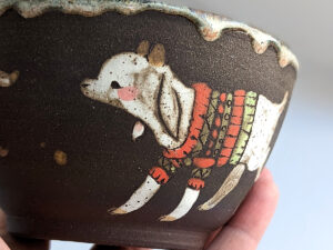 cute goat kids handmade bowl made in canada - kness