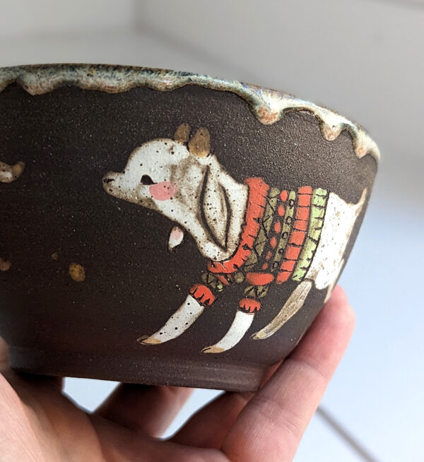 cute goat kids handmade bowl made in canada - kness