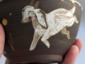 cute goat kids handmade bowl made in canada - kness