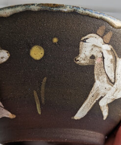 cute goat kids handmade bowl made in canada - kness