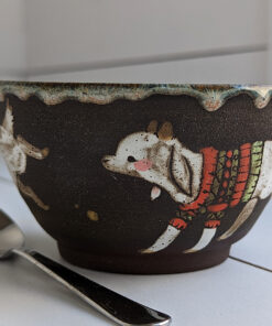 cute goat kids handmade bowl made in canada - kness