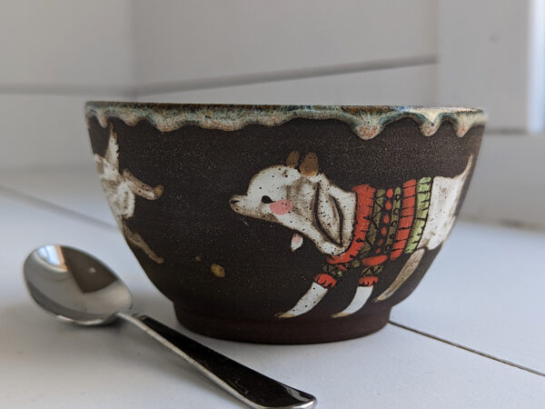 cute goat kids handmade bowl made in canada - kness