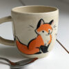 cute red fox family handmade ceramic mug